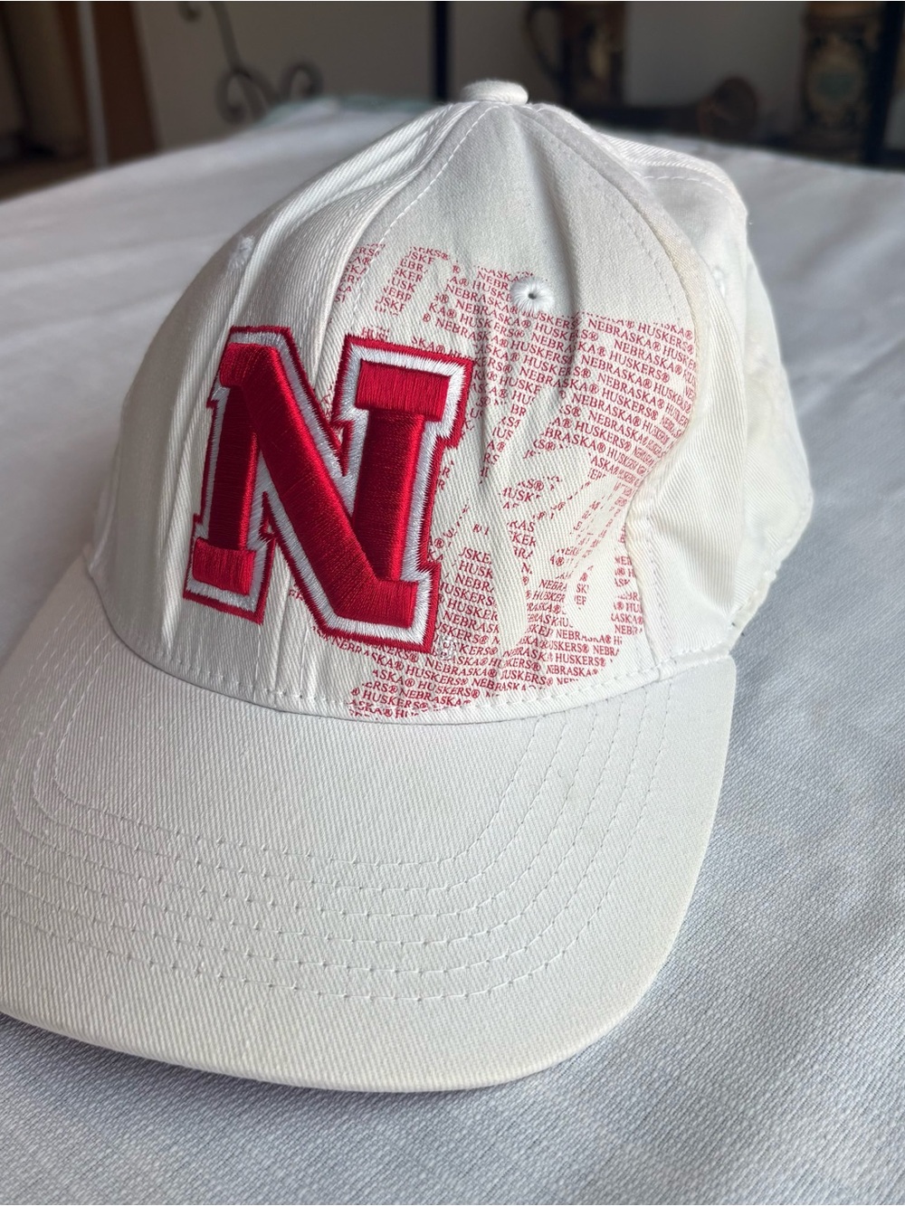 Top of the World Nebraska Cornhuskers Huskers One-Fit Adjustable Hat White/Red